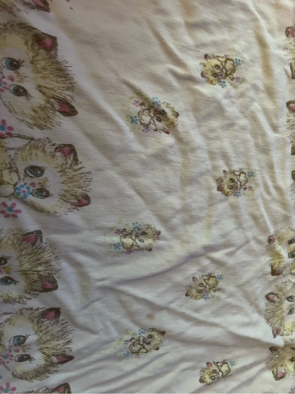 Vintage 1960-1970 kitty baby blanket